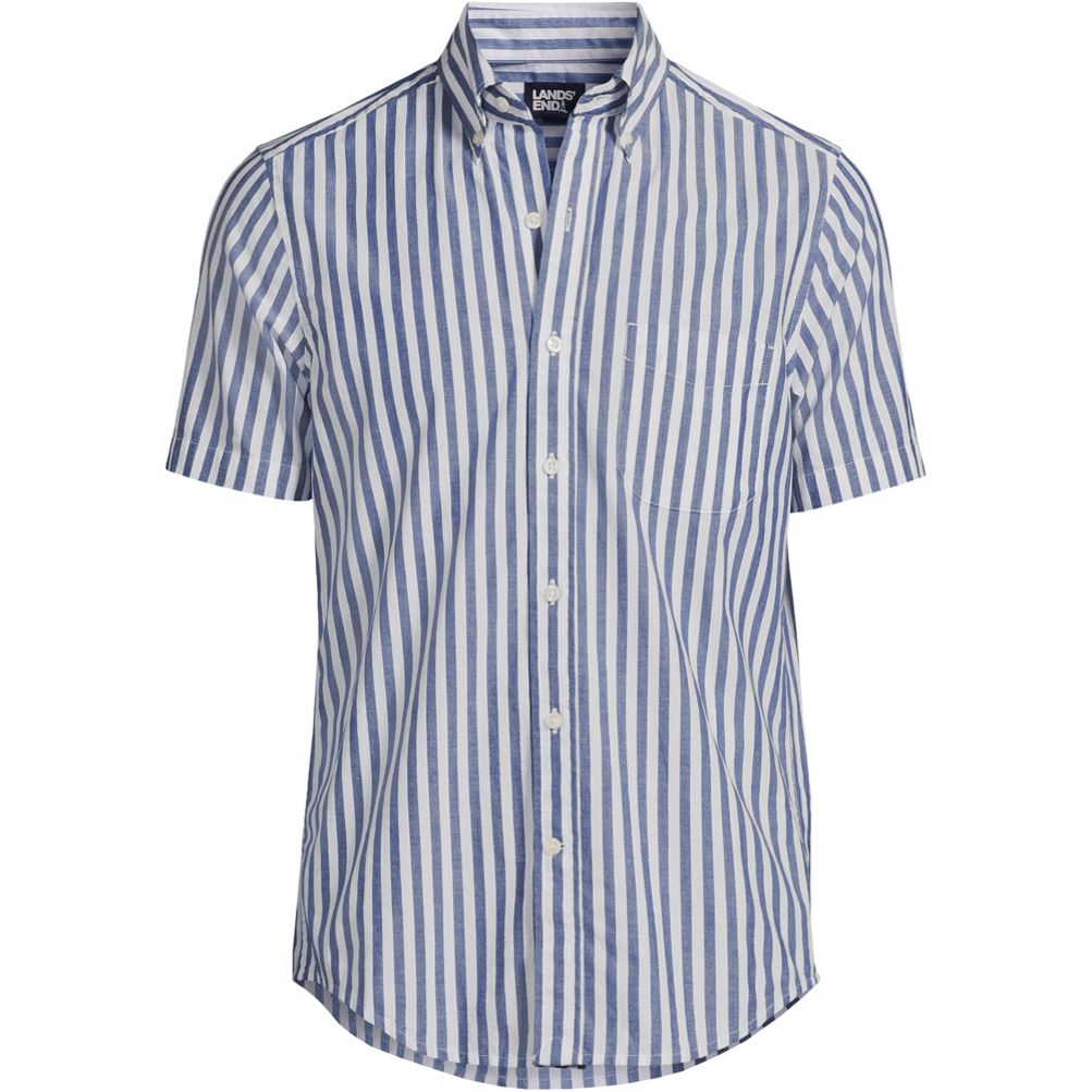 Men s Short Sleeve Essential Lightweight Poplin Lands End