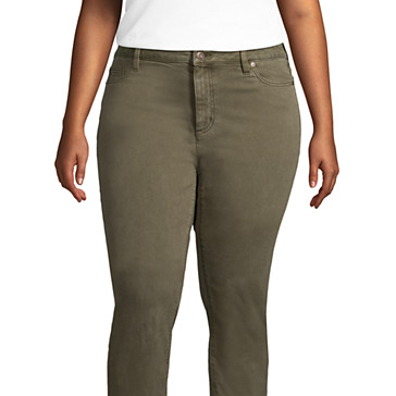 Farbige EcoVero Jeans Straight Fit Mid Waist für Damen in Plus-Größe image number 5
