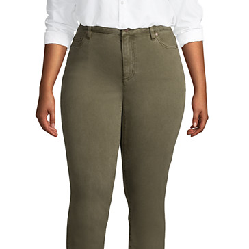 Farbige EcoVero Jeans Straight Fit Mid Waist für Damen in Plus-Größe image number 0