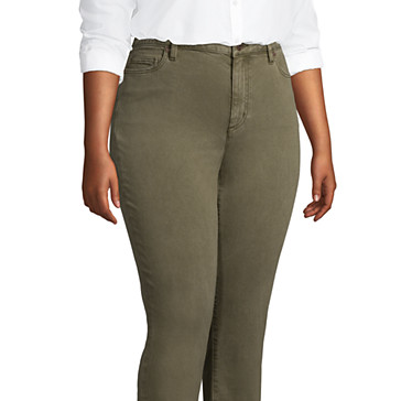 Farbige EcoVero Jeans Straight Fit Mid Waist für Damen in Plus-Größe image number 2