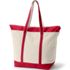 Extra Large Natural 5 Pocket Zip Top Long Handle Canvas Tote Bag, Back