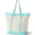 Extra Large Natural 5 Pocket Zip Top Long Handle Canvas Tote Bag, Back