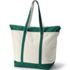 Extra Large Natural 5 Pocket Zip Top Long Handle Canvas Tote Bag, Back