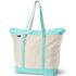 Extra Large Natural 5 Pocket Zip Top Long Handle Canvas Tote Bag, Front