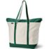 Extra Large Natural 5 Pocket Zip Top Long Handle Canvas Tote Bag, Front