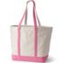 Extra Large Natural 5 Pocket Open Top Long Handle Canvas Tote Bag, Back