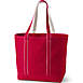 Extra Large Solid Color 5 Pocket Open Top Long Handle Canvas Tote Bag, Back