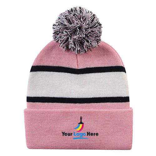 Custom Logo Beanies, 5 or 10 Pack - Add Your Embroidered Design -  Personalized Winter Knit Cap Hats for Business
