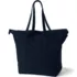 Extra Large Solid Color 5 Pocket Zip Top Long Handle Canvas Tote Bag, Back
