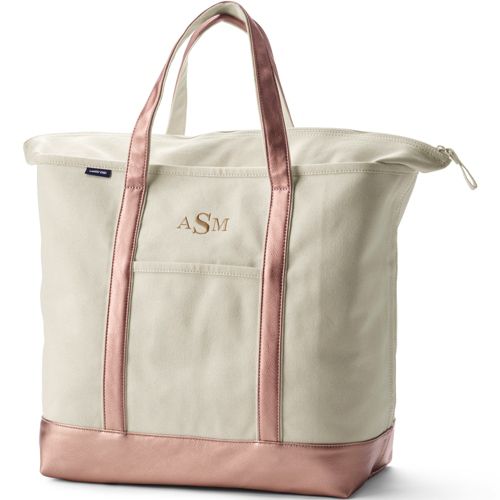 Extra Large Zip Top Canvas Tote Bag