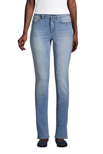 women's straight leg blue jeans