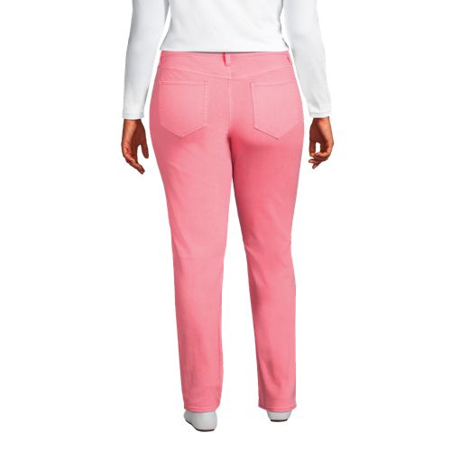  Lands' End Straight Fit öko Jeans Mid Waist, Damen, Größe:48 81 Plus, Pink, Baumwoll-mischung/polyester-mischung, By Lands' End 