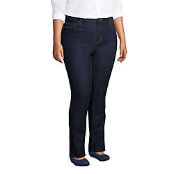 Women's Plus Size Mid Rise Straight Leg Blue Jeans, alternative image