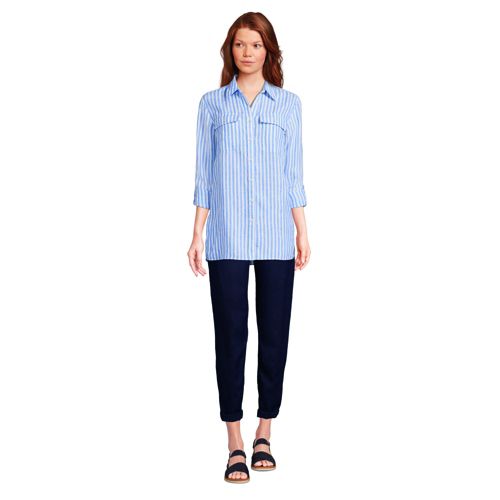 Chemise en Lin Manches Enroulables, Femme Stature Standard image number 1