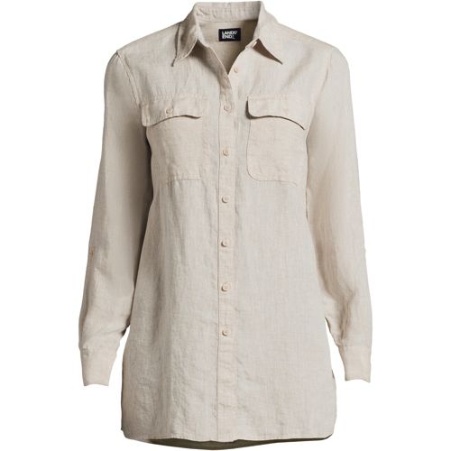Chemise en Lin Manches Enroulables, Femme Stature Standard image number 4