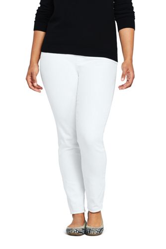 women's plus size white skinny jeans