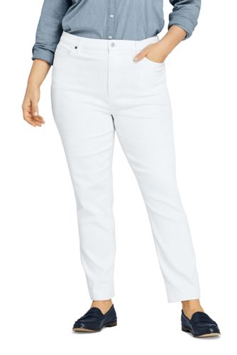 plus size white ankle jeans