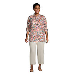 Women's Plus Size Linen Button Front Utility Tunic Top, alternative image