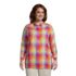 Women's Plus Size Linen Button Front Utility Tunic Top, Front
