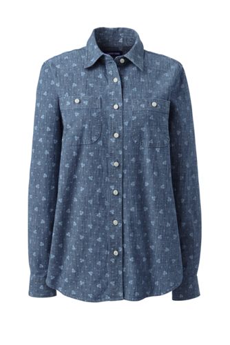 Chemise Chambray Oxford Stretch, Femme Grande Taille