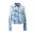 Women's Long Sleeve Tie Dye Denim Jacket, Front