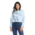 Women's Long Sleeve Tie Dye Denim Jacket, Front
