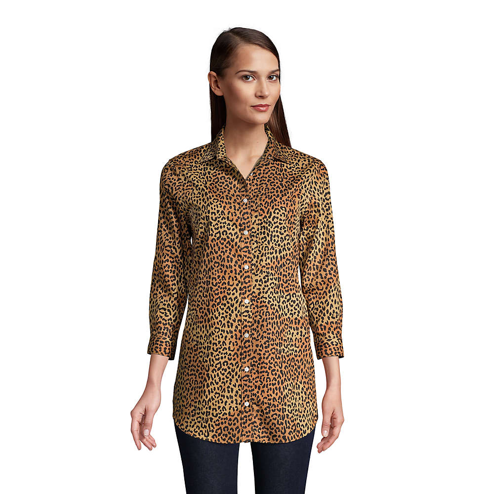 Women's No Iron 3/4 Sleeve Tunic Top, Front