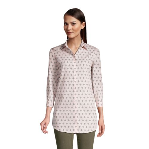 Supima® Bügelfrei-Bluse mit 3/4-Ärmeln für Damen