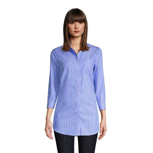 Supima® Bügelfrei-Bluse mit 3/4-Ärmeln für Damen