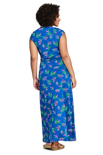 plus size surplice maxi dress