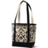Medium Print 5 Pocket Open Top Long Handle Canvas Tote Bag, Back