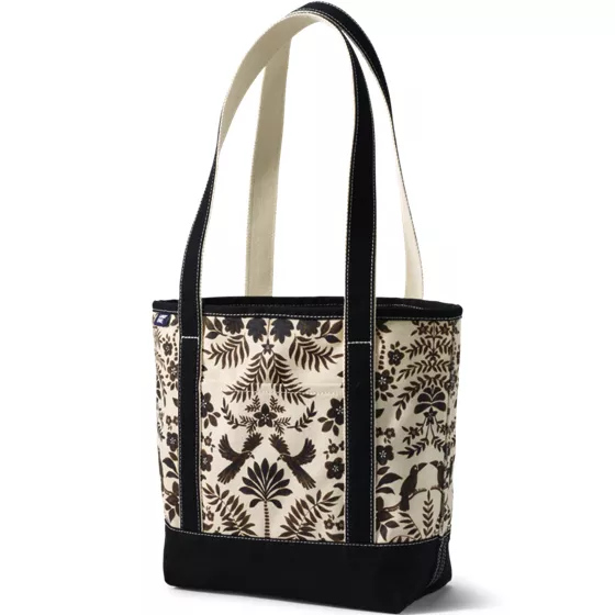 Medium Print 5 Pocket Open Top Long Handle Canvas Tote Bag - primary