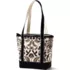 Medium Print 5 Pocket Zip Top Long Handle Canvas Tote Bag, Back