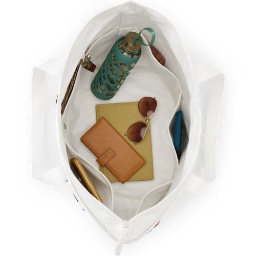 Print 5 Pocket Zip Top Long Handle Canvas Tote Bags - image 2
