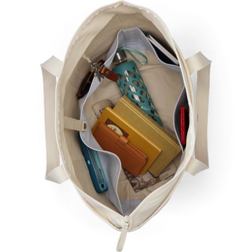 Print 5 Pocket Zip Top Long Handle Canvas Tote Bags - image 5