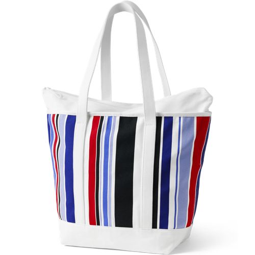Print 5 Pocket Zip Top Long Handle Canvas Tote Bags - image 3