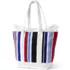 Large Print 5 Pocket Zip Top Long Handle Canvas Tote Bag, Back