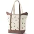 Large Print 5 Pocket Zip Top Long Handle Canvas Tote Bag, Back