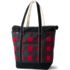 Large Print 5 Pocket Zip Top Long Handle Canvas Tote Bag, Front