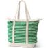 Extra Large Print 5 Pocket Zip Top Long Handle Canvas Tote Bag, Front