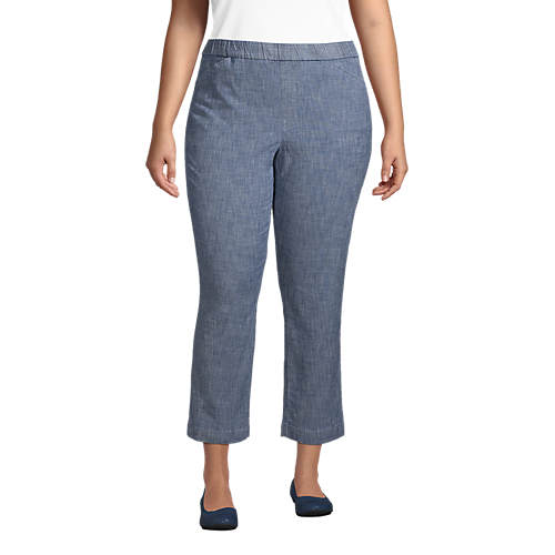 Chambray Pull On Pants | Lands' End