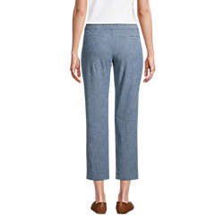 Women's Mid Rise Chambray Pull On Crop Pants, Back