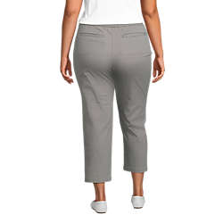 Women's Plus Size Mid Rise Pull On Chino Crop Pants, Back