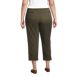 Women's Plus Size Mid Rise Pull On Chino Crop Pants, Back