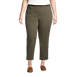 Women's Plus Size Mid Rise Pull On Chino Crop Pants, Front