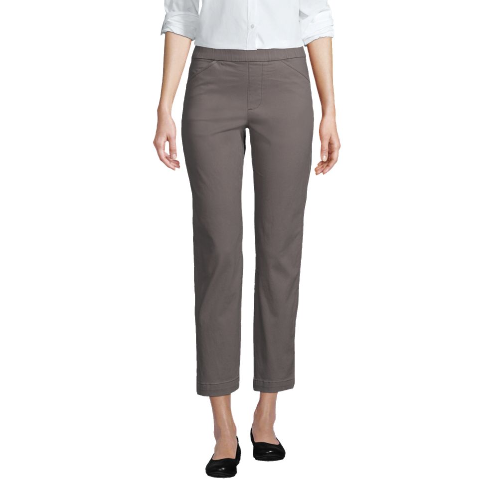 Women's Mid Rise Pull On Chino Crop Pants