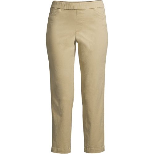 Women's Mid Rise Pull On Chino Crop Pants