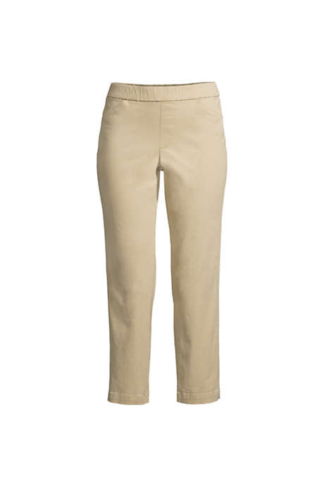 Women's Mid Rise Pull On Chino Crop Pants