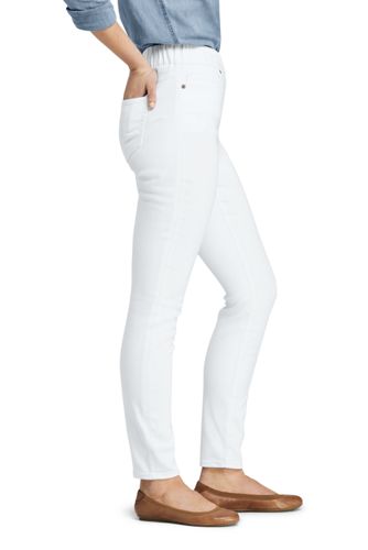 womens white pull on jeans