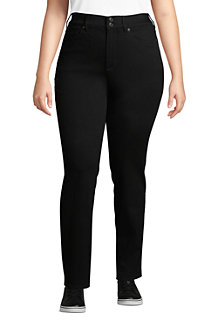 Women's Slimming Jeans, High Waisted Straight Leg, Black